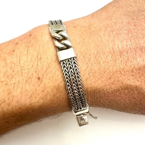 Handmade 10 inch Bracelet Heavy Sterling Silver Stamped 925